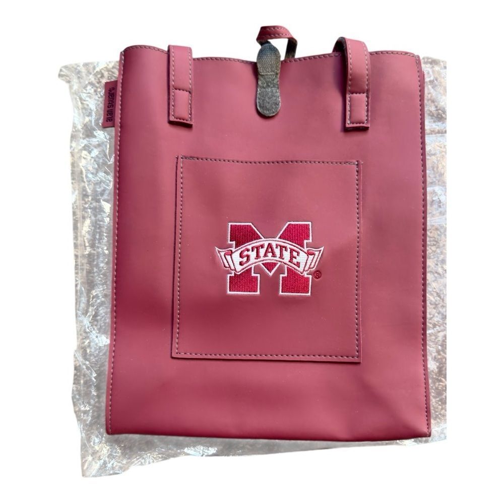 NWOT Alan Stuart Burgundy Mississippi State Tote with Embroidered Emblem